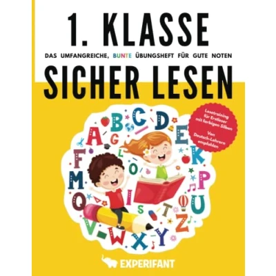 Abbildung von 1. Klasse Sicher lesen Das umfangreiche, bunte Übungsheft für gute Noten: Lesetraining Erstleser mit farbigen Silben Von Deutsch Lehrern empfohlen (1. Übungshefte Noten)