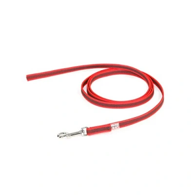 Abbildung von IDC Color &amp; Gray gumierte Leine, 14 mm x 2 m ohne Schlaufe, Rot Grau
