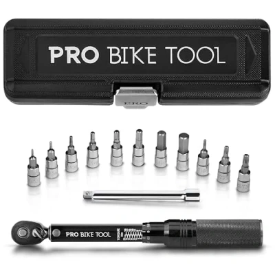 Abbildung von Drehmomentschlüssel Fahrrad &amp; Motorrad 1/4 Zoll Antrieb mit Umschaltknarre und Verlängerung, Messbereich 2 bis 20 Nm Präzisionswerkzeug inklusive Innensechskant Hex Torx Bits Für Rennrad, MTB