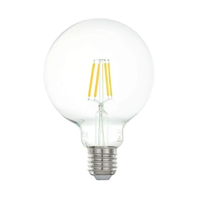 Abbildung von EGLO E27 LED Lampe, Glühbirne Globe klassisch, Leuchtmittel für Retro Beleuchtung, 4 Watt (entspricht 40 Watt), 470 Lumen, warmweiß, 2700 K, Edison Birne G95, Ø 9,5 cm