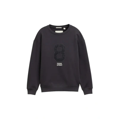 Abbildung von TOM Tailor MIT Applikation Sweatshirt, Damen, Größe: 152, Coal grey