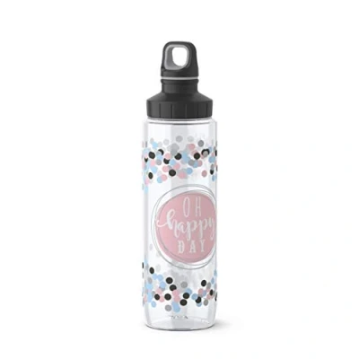 Abbildung von Emsa 518309 Drink2Go Tritan Trinkflasche 0,7 Liter Schraubverschluss 100% dicht auslaufsicher spülmaschinenfest BPA frei Happy Day