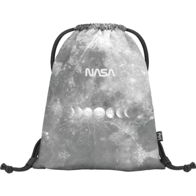 Abbildung von Baagl Turnbeutel für Jungen, Wasserdichte Schuhbeutel Kinder, Schule und Kindergarten Sportbeutel Junge, Sportrucksack, Gymsack (NASA Grey)