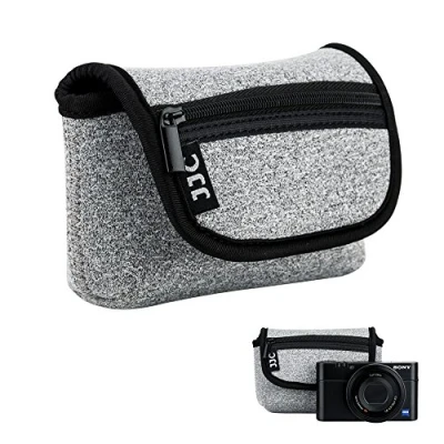 Abbildung von JJC Neopren Kameratasche für Sony RX100 III IV V VA VI VII Z V1 HX99 HX95 HX90 HX60V / Olympus TG 7 6 5 Pana. Lumix DMC TZ81 TZ71 Canon G7X Mark II SX620 SX740 Ricoh GR (Grau)