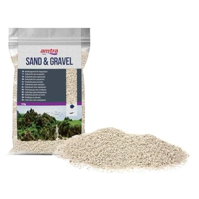 Abbildung von Amtra Ivory White Quartz feiner weißer Quarz Aquariensand, für Süß oder Salzwasser, 13 mm Körnung, Menge 5 kg