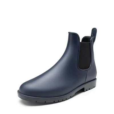 Abbildung von DREAM PAIRS Gummistiefel Herren Halbhoch Chelsea Boots Arbeitsschuhe wasserdichte Stiefel,Size 44,Blau,SDRB2401M E