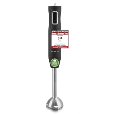 Abbildung von Emerio HB 111446 Stabmixer, TESTSIEGER Preis/Leistung, gummierter Rutschfester Griff, Edelstahl, BPA frei, Schwarz, 250W