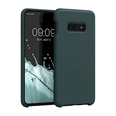 Abbildung von kwmobile Hülle kompatibel mit Samsung Galaxy S10e Silikon Handy Case Handyhülle weiche Oberfläche kabelloses Laden Blaugrün