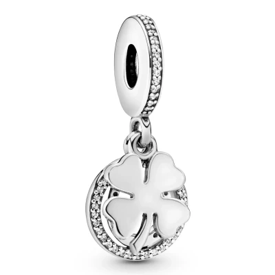Abbildung von Pandora Lucky Fourleaf Clover Dangle Charm, Damen, Größe: One Size, Silver coloured