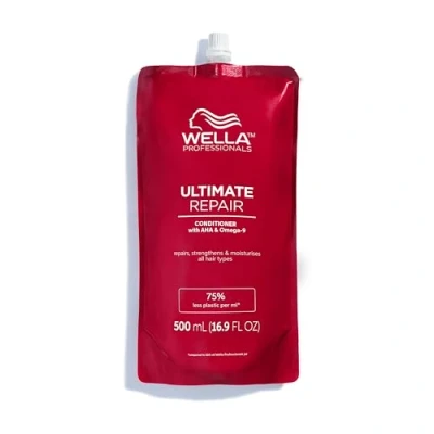 Abbildung von Wella Professionals Ultimate Repair tiefenwirksamer Conditioner reparierende Haarspülung mit AHA und Omega 9 feuchtigkeitsspendende Spülung für strapaziertes Haar 500 ml Beutel