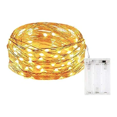 Abbildung von BOLWEO LED Lichterkette, 10Ft/3M 30Leds Weihnachtsschnur Lichter Outdoor String Lichterkette Batterie Betrieben, Wasserdicht für Weihnachtsbaum CHRISTMAS, Hochzeiten, (Warmweiß)