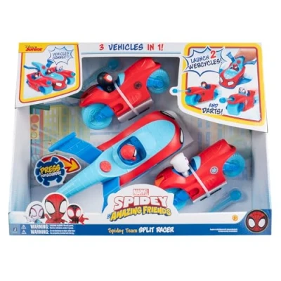 Abbildung von Spidey und seine Super Freunde SNF0346 Team Split Racer, 3 in 1 Fahrzeug mit Sound, ab Jahren