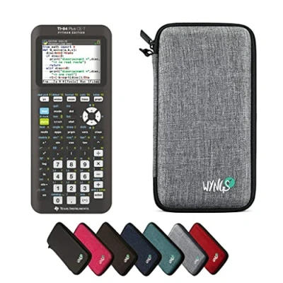 Abbildung von TI 84 Plus CE T Python Edition inkl. WYNGS Schutztasche Hellgrau Grafikrechner Basic Set