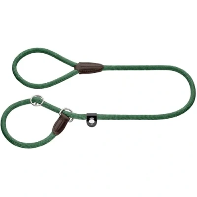 Abbildung von HUNTER Retriever Hundeleine Freestyle, Farbe: dunkelgrün, integrierte Halsung, stufenlos verstellbar, witterungsbeständig, pflegeleicht, griffig, Robustes Tau mit Ledertipps, Größe: 10/170