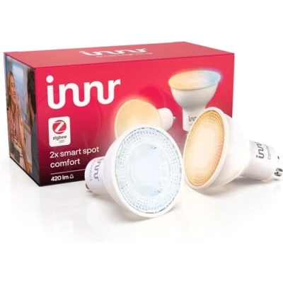 Abbildung von innr GU10 Zigbee Smart Lampe, funktioniert mit Alexa und Hue* (Bridge erforderlich), Warmweiß bis Kaltweiß, LED Spots Dimmbar, Home 2 Pack