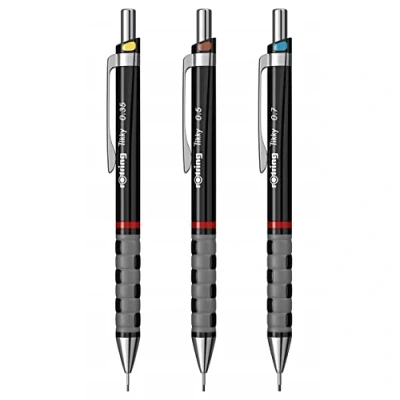 Abbildung von rOtring Tikky Druckbleistift Set 0,35mm, 0.5mm und 0,7mm Schwarz 3 teiliges