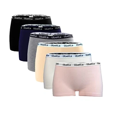 Abbildung von Libella® Panties Boxershorts Damen 6er Pack Hipsters Unterhosen Hotpants Unterwäsche Pantys Baumwolle Frauen 3429UN4 Mehrfarbig C S