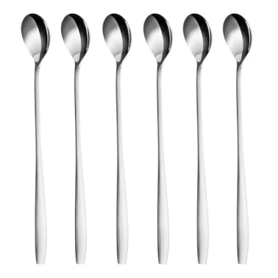 Abbildung von GRÄWE Latte Macchiato Löffel Set, Silber, 6 teilig, 22 cm, Lange Löffel, Cocktaillöffel, Dessertlöffel, Eislöffel, für Eiskaffee, Edelstahl, spülmaschinengeeignet