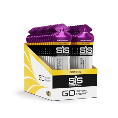 Abbildung von Science in Sport GO Isotonic Energy Gel 30 x 60ml Schwarze Johannisbeere, Vegan isotonische Formulierung mit 22g Kohlenhydrate, Guter Energielieferant, Optimale Alternative für Getränke