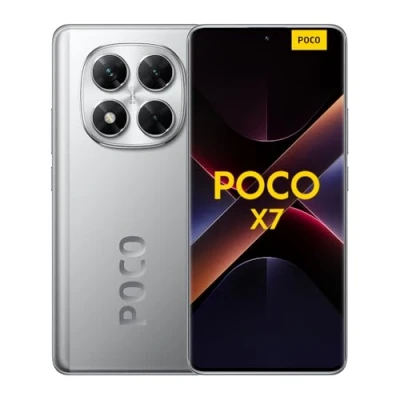 Abbildung von Xiaomi Poco X7 Smartphone, 8+256GB, Silber, 50MP Hauptkamera mit OIS, 5110mAh Akku, IP68 (Ladegerät Nicht enthalten)