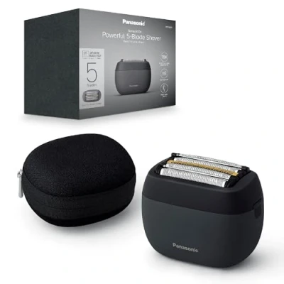 Abbildung von Panasonic ES PV3B K803 Series 900s Premium Kompakt Rasierer, Nass und Trockenrasierer mit 5 Klingen für Männer, reaktionsschneller Bartsensor, USB C, Case, Anthrazit