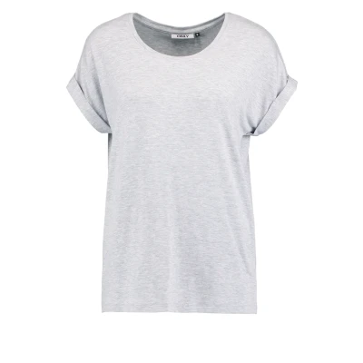 Abbildung von ONLY Onlmoster Oneck Tshirt basic, Damen, Größe: XXL, Light grey melange