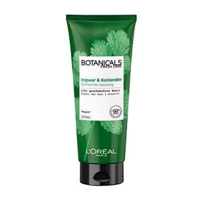 Abbildung von Botanicals Stärkender und entwirrender Conditioner ohne Silikone, Sulfate Parabene, Für geschwächtes Haar, Vegane Naturkosmetik, Ingwer &amp; Koriander Spülung, 1 x 200 ml