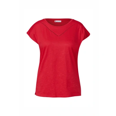 Abbildung von Street One Damen 3226375 Shirt mit Dekotape, Glory Red, 36
