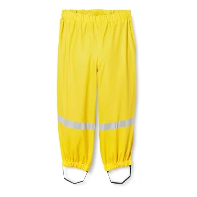 Abbildung von Playshoes Matschhose Regenlatzhose Ungefüttert Unisex Kinder Wind und wasserdichte Regenhose Regenbekleidung, gelb Bundhose, 98