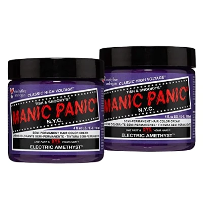 Abbildung von Manic Panic Electric Amethyst Classic Creme, Vegan, Cruelty Free, Purple Semi Permanent Hair Dye 2 x 118ml