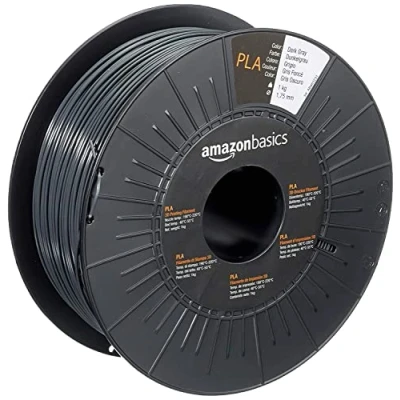 Abbildung von Amazon Basics 3D Drucker Filament aus PLA Kunststoff, 1.75 mm, Dunkelgrau, 1 kg Spule