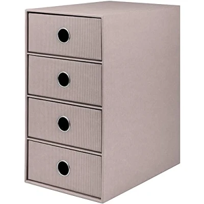 Abbildung von Rössler Papier 1524452494 S.O.H.O. 4er Schubladenbox für DIN A5, mit Griffloch, Taupe, 250 x 175 320 mm, 1 Stück