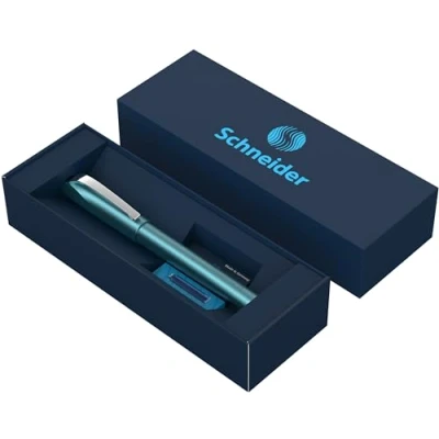 Abbildung von Schneider Ceod Shiny Tintenroller Geschenkset im Kartonetui (inkl. Standard Tintenpatronen, für Rechts und Linkshänder) teal