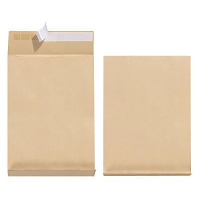 Abbildung von Herlitz 11290020 Faltentasche B4, haftklebend ohne Fenster mit 4 cm Falte, 100 Stück, braun