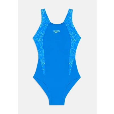 Abbildung von Speedo Mädchen HyperBoom Splice Muscleback Badeanzug Schwimmtraining Chlorbeständig Schwimmbekleidung, Lagoon Blue/Celeste, 13 14