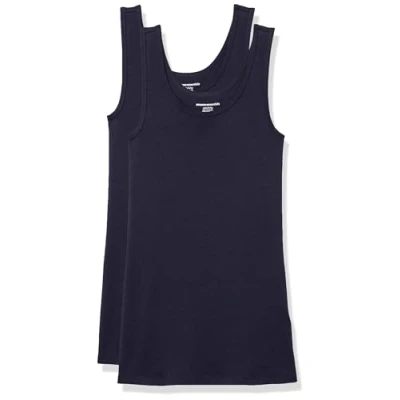 Abbildung von Amazon Essentials Damen Tanktop, Schmale Passform, 2er Pack, Marineblau, S