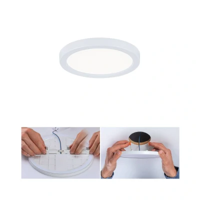 Abbildung von Paulmann 93035 LED Panel Einbauleuchte Areo VariFit IP44 Neutralweiß 118mm rund incl. 1x6,5 Watt Weiß Deckenlampe Kunststoff 4000 K