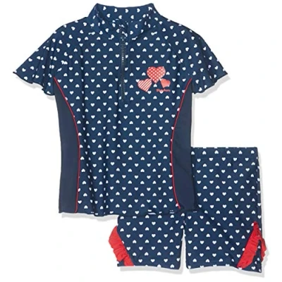 Abbildung von Playshoes UV Schutz Herzchen SET Badeanzug für Kinder, Größe: 86/92, Marine
