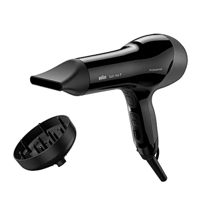 Abbildung von Braun Satin Hair 7 SensoDryer Haartrockner, professioneller Föhn mit Thermosensor, IonTec und Diffusor, HD785, schwarz