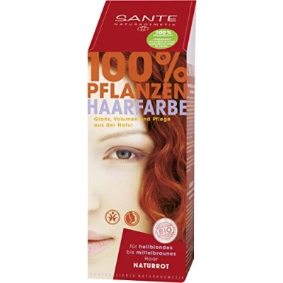 Abbildung von SANTE Naturkosmetik Pflanzen Haarfarbe Pulver, Naturrot, 100 g (1er Pack)