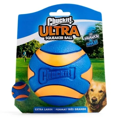 Abbildung von Chuckit! Ultra Squeaker Hundespielzeug, Gummi, hohe Sprungkraft, für Land und Wasserwerfer, Größe XL