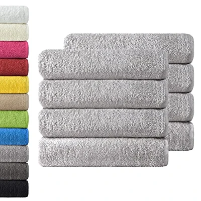 Abbildung von NatureMark 8er Spar Pack Frottier Handtücher, Handtuch Set, 50 x 100 cm, Silber grau, 100% Baumwolle