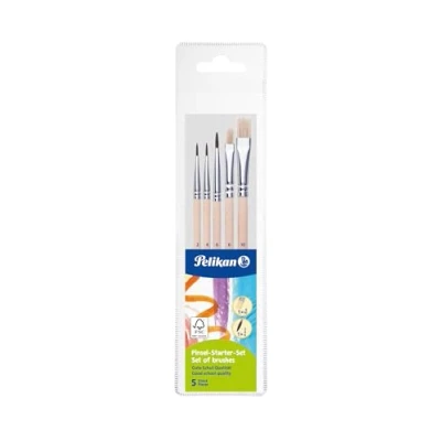 Abbildung von Pelikan 718163 Pinsel Starterset (3 Haarpinsel, 2 Borstenpinsel)