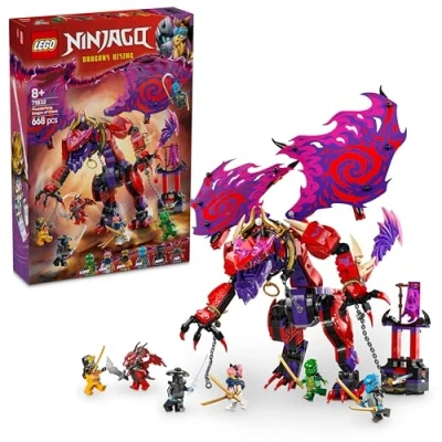 Abbildung von LEGO NINJAGO Chaosdrache Donnerzahn Spielzeug mit 6 Ninja Minifiguren Rollenspiel Bauset für Jungen und Mädchen ab 8 Jahren Geschenke Fans der TV Serie Aufstieg Drachen 71832