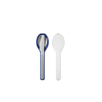 Abbildung von Mepal Besteck 3 teiliges Set Ellipse für unterwegs Besteht aus einem Messer, Gabel &amp; Löffel mit Reiseetui Edelstahl Vivid Blue