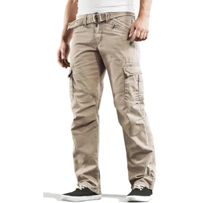 Abbildung von Timezone BenitoTZ Herren Cargohose Benito mit Stoffgürtel (W33/L32, Black)