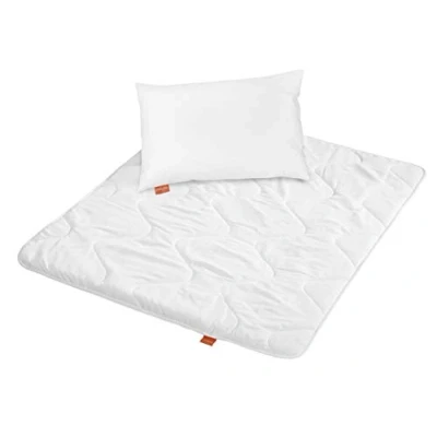 Abbildung von sleepling 197121 Kinder Betten Set Kinderkopfkissen Kissen 40 x 60 cm + Bettdecke 100 135 Ganzjahresdecke Mikrofaser Decke Ökotex Wärmeklassengarantie Made in EU, weiß