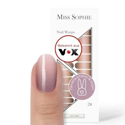 Abbildung von Miss Sophie Nagelfolie Iced Coffee Farbverlauf, Nudetöne, Nail Wraps 24 ultra dünne selbstklebende langanhaltende Nagelfolien