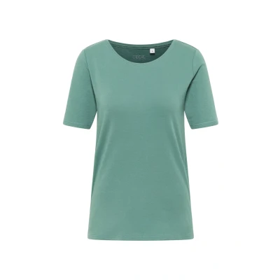Abbildung von CECIL Damen 3116304 T Shirt in Unifarbe, Jewel Green, Large