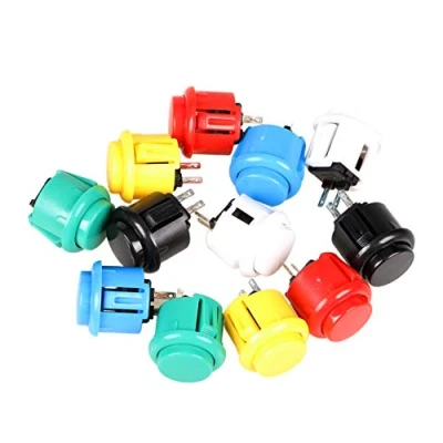 Abbildung von EG STARTS 12x 24mm OEM Arcade Tasten Schalter Perfekte Ersetzen für Sanwa OBSF 24 Druckknopf DIY Kampf Stick PC Joystick Spiele Teile (Jede Farbe von 2 Stück)